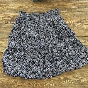 Arizona Navy Blue Floral Skirt, XS